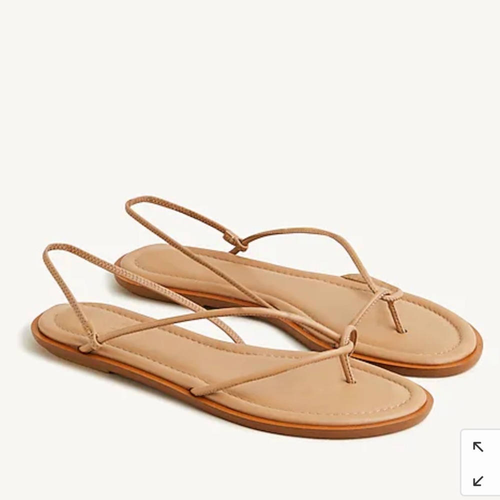 J. Crew Sorrento Leather Strappy Sandals in Light Caramel. Made in Italy